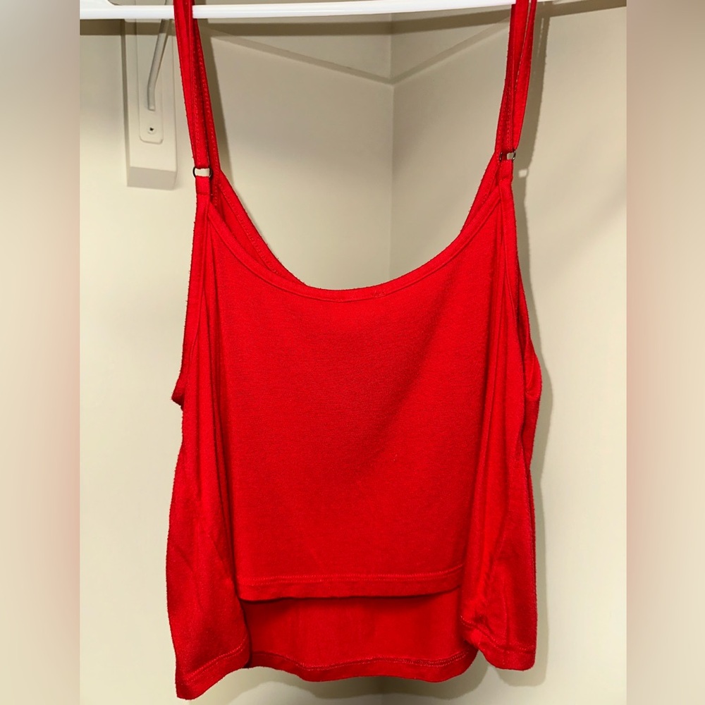 Free People Intimately Red Loose Cropped Tank